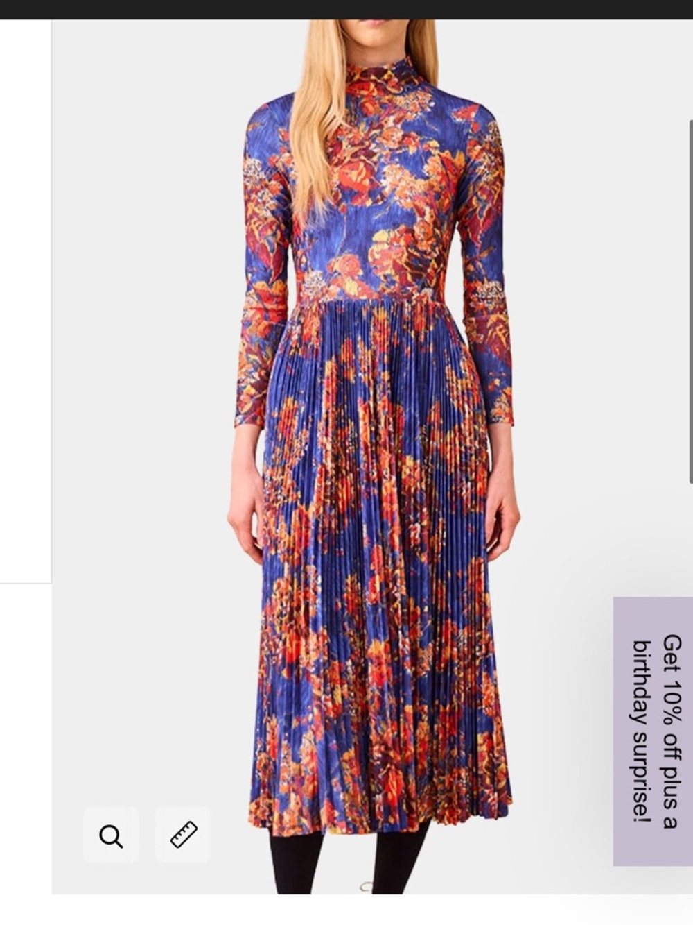 HUNTER BELL - Sabine Floral Pleated Midi Dress -watercolor Bouquet size XS, NWT - Picture 4 of 12